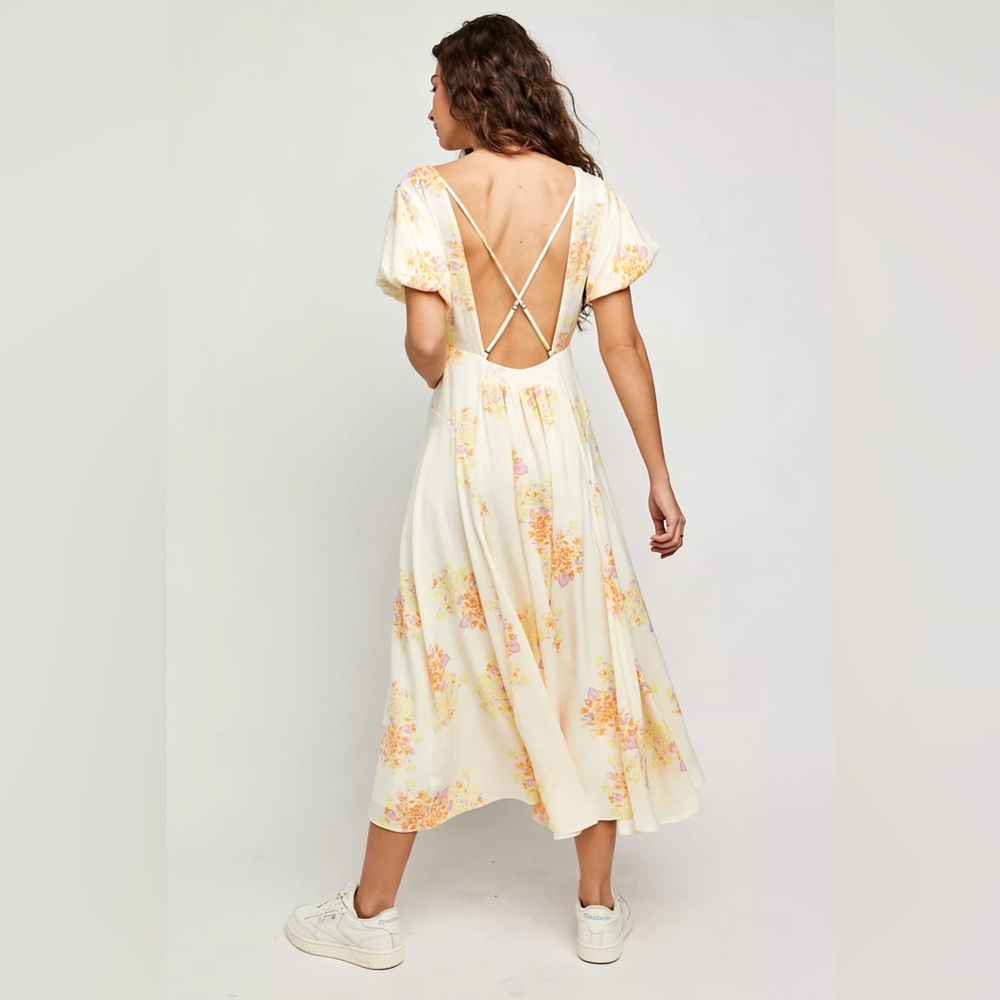 Free People Laura Printed Midi Dress size XS $148